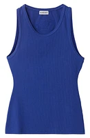 burberry Slim Fit Tonal EKD Rib Tank Knight at Nordstrom,