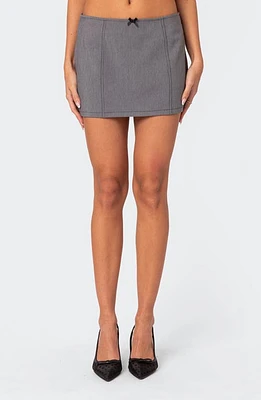 EDIKTED Take a Bow Miniskirt Gray at Nordstrom,