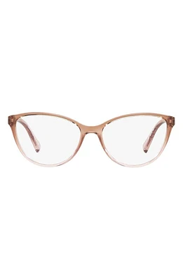 AX Armani Exchange 53mm Cat Eye Reading Glasses in Shiny Crys Rose at Nordstrom