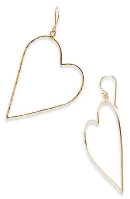 ki-ele Classic Large Heart Drop Earrings in Gold at Nordstrom