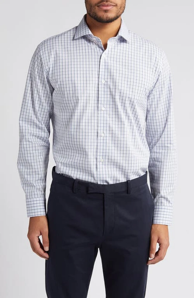 Nordstrom Trim Fit Easy Care Plaid Dress Shirt White Multi Flavio at Nordstrom,