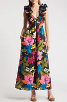 Saylor Zaira Floral Cotton Maxi Dress Blue Multi at Nordstrom,