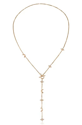 Ettika Moon Chain Lariat Necklace in Gold at Nordstrom