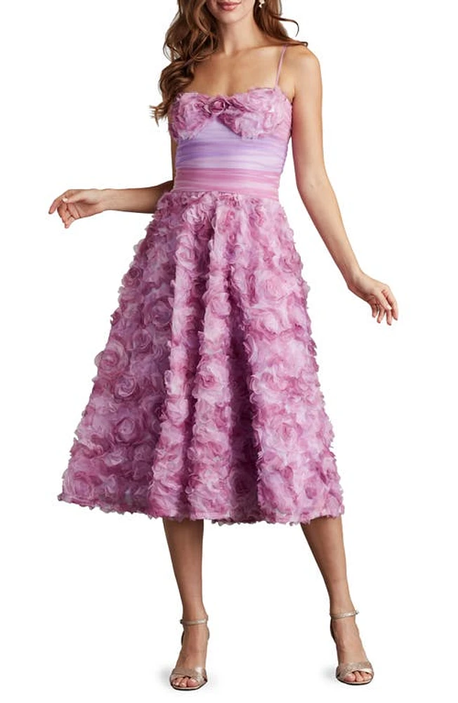 Tadashi Shoji 3-D Floral Cocktail A-Line Dress Water Lily at Nordstrom,