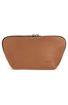 KUSSHI Signature Leather Makeup Bag in Leather/ at Nordstrom