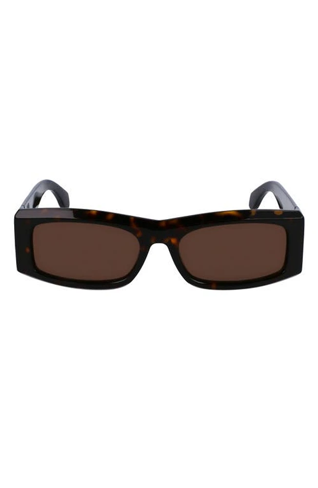 FERRAGAMO Classic Logo 57mm Square Sunglasses in Dark Tortoise at Nordstrom