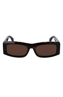 FERRAGAMO Classic Logo 57mm Square Sunglasses in Dark Tortoise at Nordstrom