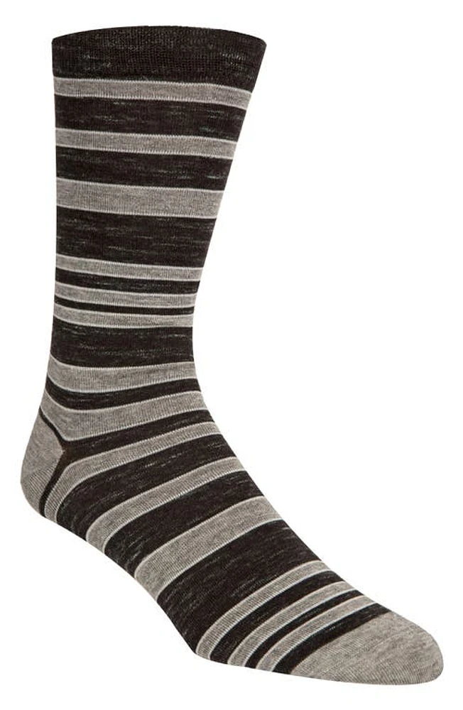 Cole Haan Stripe Socks in Black Rain Heather at Nordstrom