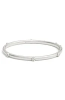 Kendra Scott Joelle Bangle in Rhodium White Crystal at Nordstrom, Size Small