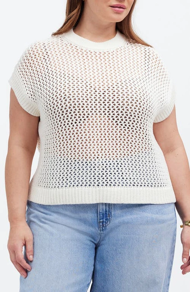 Madewell Open Stitch Sweater Top Bright Ivory at Nordstrom,