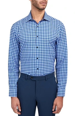 W. R.K Check Performance Dress Shirt in Blue at Nordstrom, Size 15