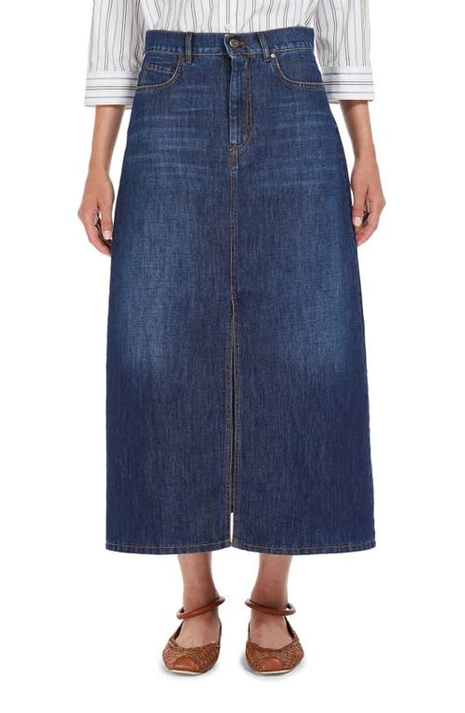 Weekend Max Mara Gelada Denim Maxi Skirt Navy at Nordstrom,