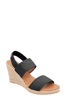 André Assous Allison Espadrille Wedge Sandal Black at Nordstrom,