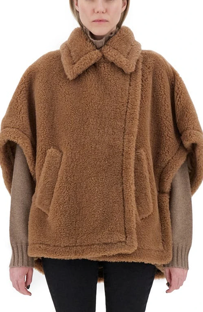 Max Mara Tebe Teddy Camel Hair & Silk Cape at Nordstrom