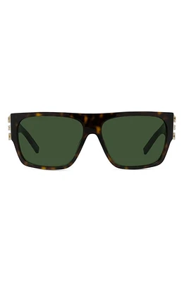 Givenchy 4G 62mm Rectangular Sunglasses in Dark Havana /Smoke at Nordstrom