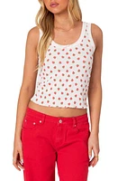 EDIKTED Berry Cool Print Tank Top White at Nordstrom,