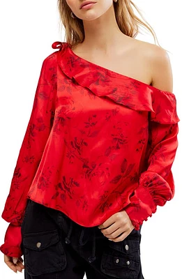 Free People These Nights Floral One-Shoulder Satin Top Combo at Nordstrom,