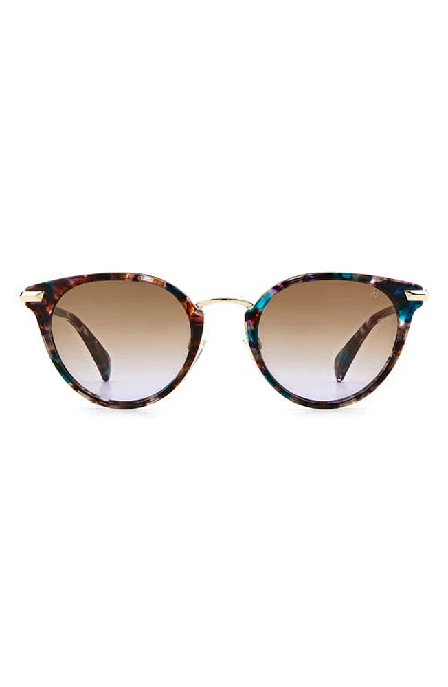 rag & bone 53mm Round Sunglasses in Z/dnupink Havana /Brown Viol at Nordstrom