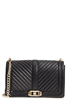 Rebecca Minkoff Love Chevron Quilted Crossbody Bag in Jet Black at Nordstrom