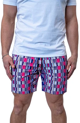 Maceoo Swim Lion Bars Multi Trunks Purple at Nordstrom,