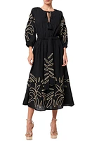 CIEBON Eliza Embroidered A-Line Dress Black at Nordstrom