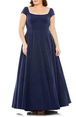 FABULOUSS BY MAC DUGGAL Cap Sleeve Pleated Ballgown Midnight at Nordstrom,