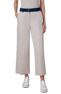 Akris punto Chiara Crop Wide Leg Pants Beige-Navy-Orange at Nordstrom,