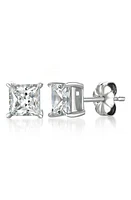 Crislu Cubic Zirconia Stud Earrings in Platinum at Nordstrom