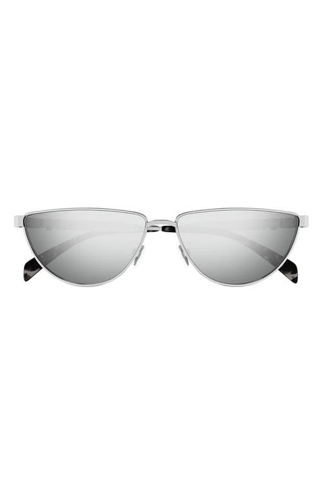 Alexander McQueen 60mm Cat Eye Sunglasses in Silver at Nordstrom