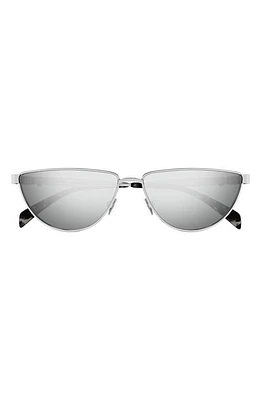 Alexander McQueen 60mm Cat Eye Sunglasses in Silver at Nordstrom