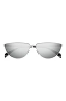 Alexander McQueen 60mm Cat Eye Sunglasses in Silver at Nordstrom