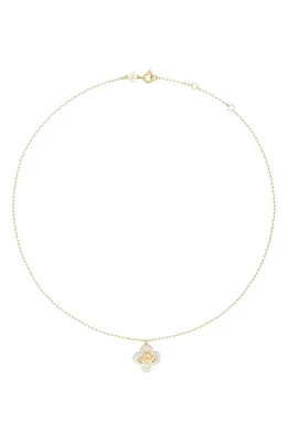 Tory Burch Kira Clover Pendant Necklace in Tory Gold /Mother Of Pearl at Nordstrom