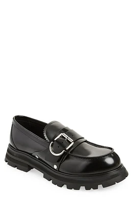 Alexander McQueen Buckle Loafer Black/Silver at Nordstrom,