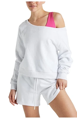 ELECTRIC YOGA Off Shoulder Sweatshirt White at Nordstrom,