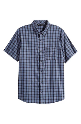 TravisMathew Rank & File Short Sleeve Button-Up Shirt Vintage Indigo at Nordstrom,