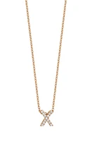 Bony Levy 18k Gold Pavé Diamond Initial Pendant Necklace in Rose Gold - at Nordstrom