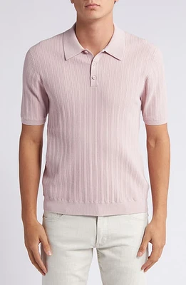 Wax London Napels Ribbed Polo Sweater Pink at Nordstrom,