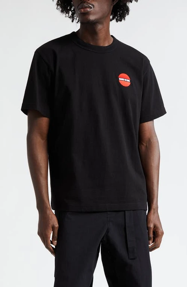 Sacai Know Future Embroidered Cotton T-Shirt Black at Nordstrom,