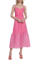 DONNA MORGAN FOR MAGGY Texture Tiered Midi Dress Pink at Nordstrom,