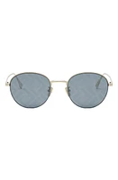 'Fendi Travel 52mm Mirrored Round Sunglasses in Gold /Blue Mirror at Nordstrom