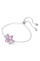 Swarovski Gema Floral Pendant Bracelet in Pink at Nordstrom, Size Medium