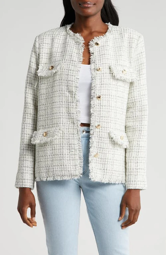 WAYF Sophie Tweed Jacket Ivory White at Nordstrom,