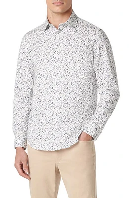 Bugatchi James OoohCotton Scatter Print Button-Up Shirt Chalk at Nordstrom,