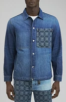 PRPS Sabea Denim Snap-Up Shirt Indigo at Nordstrom,