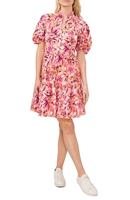 CeCe Printed Tiered Babydoll Dress New Ivory at Nordstrom,