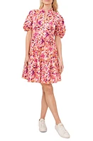 CeCe Printed Tiered Babydoll Dress New Ivory at Nordstrom,