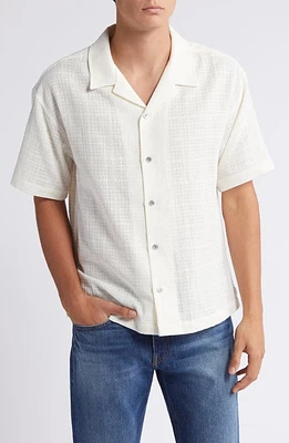 FRAME Oversize Textured Cotton Camp Shirt at Nordstrom,