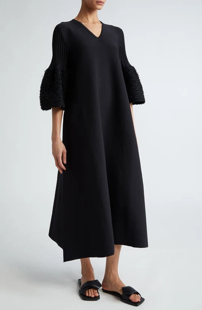 CFCL Pottery Reef Bell Sleeve Midi Sweater Dress Black at Nordstrom,