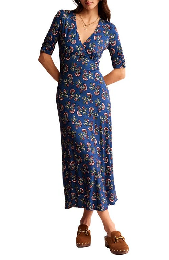 Boden Rebecca Jersey Midi Dress in Set Sail Botanical Bunch at Nordstrom, Size 10