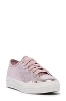 Keds Triple Kick Metallic Platform Sneaker Dark Pink Leather at Nordstrom,